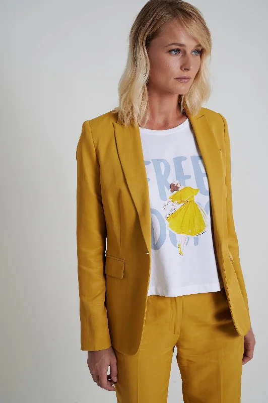 Single - Breasted Women's Corduroy Blazers in Mustard Yellow for an Autumn VibeClassic Slim Fit Women's Blazer Single - Breasted Women's Corduroy Blazers in Mustard Yellow for an Autumn VibeClassic Slim Fit Women's Blazer
