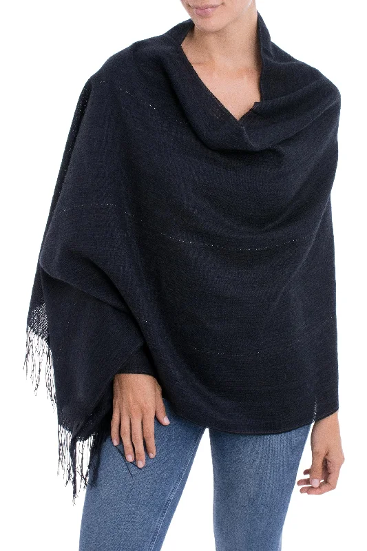 oversized women cardigan for a trendy and cozy lookDeep Sky Midnight Blue 100% Alpaca Woven Fringed Shawl from Peru oversized women cardigan for a trendy and cozy lookDeep Sky Midnight Blue 100% Alpaca Woven Fringed Shawl from Peru