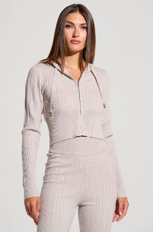 cashmere blend women cardigan for a luxurious feelDREAM GIRL KNIT ZIP UP IN GREY
