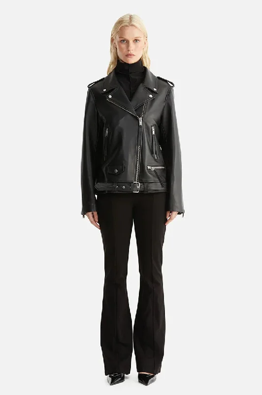 Women's Tailored Stretch Blazers in Navy Blue for Business MeetingsEna Pelly Oversized Biker Jacket 2.0 - Black Women's Tailored Stretch Blazers in Navy Blue for Business MeetingsEna Pelly Oversized Biker Jacket 2.0 - Black