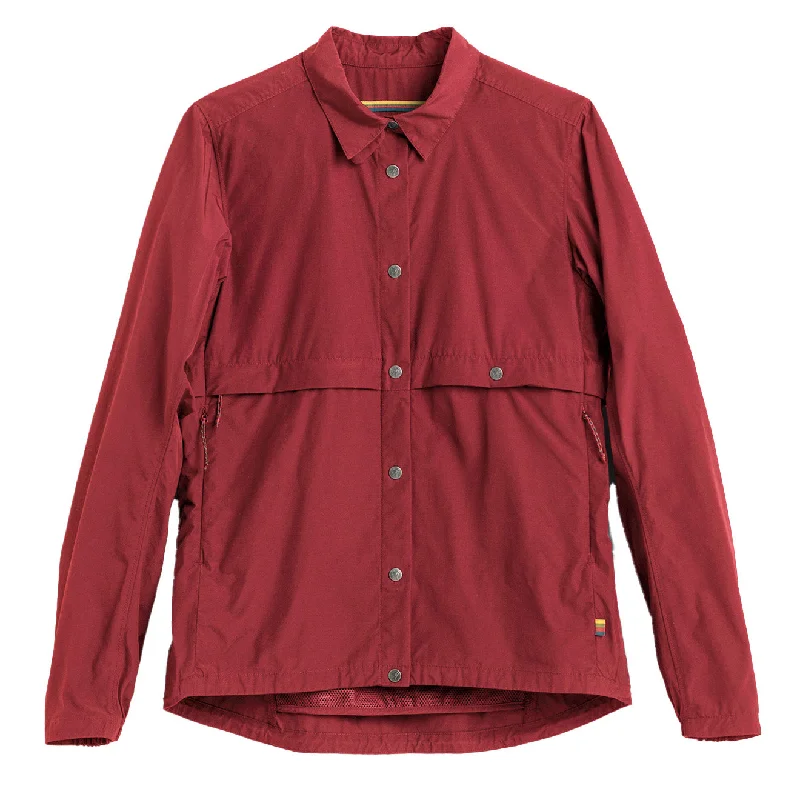 Water - resistant women's trench coats with adjustable cuffs for rainy daysFjallraven x Specialized Womens Riders Wind Jacket Pomegranate Red Water - resistant women's trench coats with adjustable cuffs for rainy daysFjallraven x Specialized Womens Riders Wind Jacket Pomegranate Red