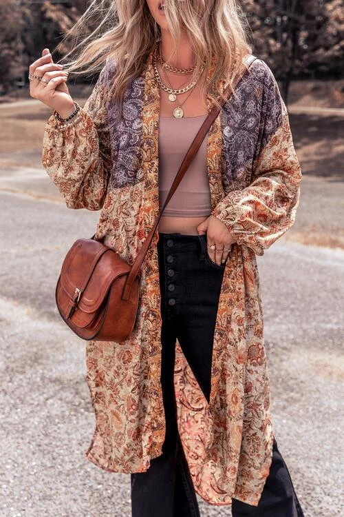 lightweight women cardigan for spring and fallFloral Tassel Tied Open Front Long Sleeve Cardigan lightweight women cardigan for spring and fallFloral Tassel Tied Open Front Long Sleeve Cardigan