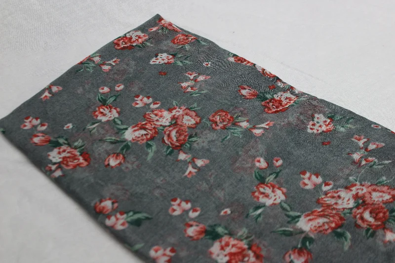 maternity women cardigan for expecting momsGray & Pink Floral Cotton Scarf