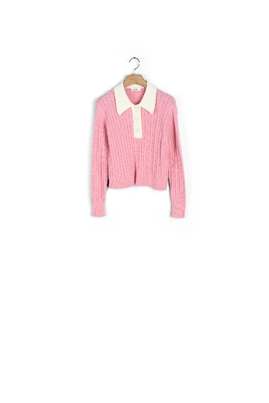 floral print women cardigan for a feminine touchPull court en maille torsadée