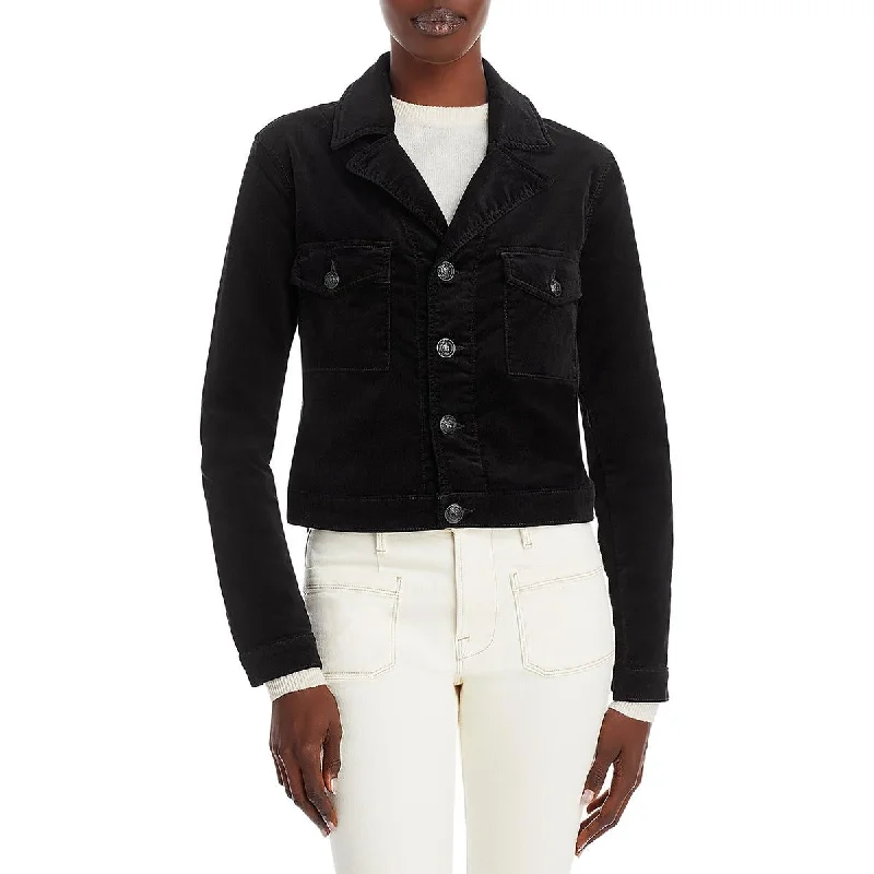 Women's longline double - breasted camel coats for a sophisticated lookL'Agence Womens Eisenhower Velvet Cropped Trucker Jacket Women's longline double - breasted camel coats for a sophisticated lookL'Agence Womens Eisenhower Velvet Cropped Trucker Jacket