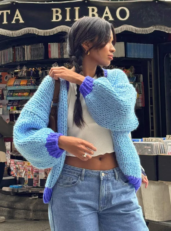 cashmere blend women cardigan for a luxurious feelLester Knit Cardigan Blue