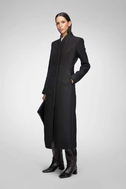 Water - resistant women's trench coats with adjustable cuffs for rainy daysMargaux - Black Wool Coat Water - resistant women's trench coats with adjustable cuffs for rainy daysMargaux - Black Wool Coat