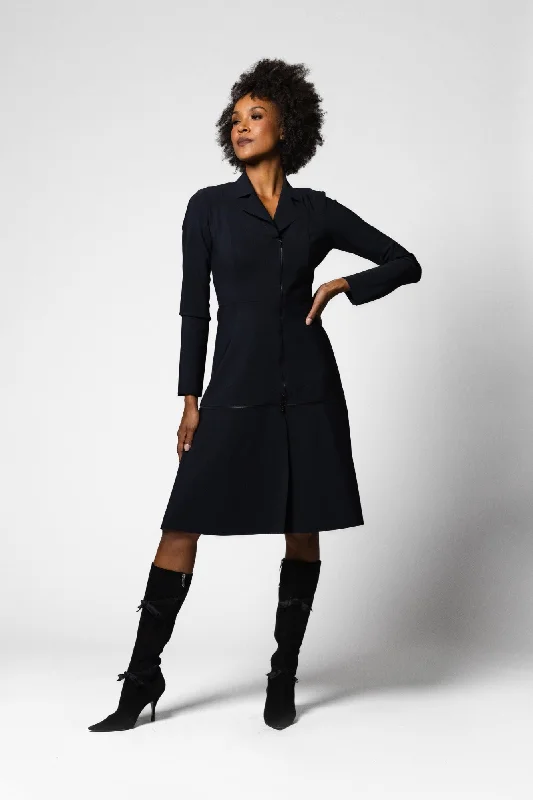 Women's longline double - breasted camel coats for a sophisticated lookMasako Coat - Black Women's longline double - breasted camel coats for a sophisticated lookMasako Coat - Black