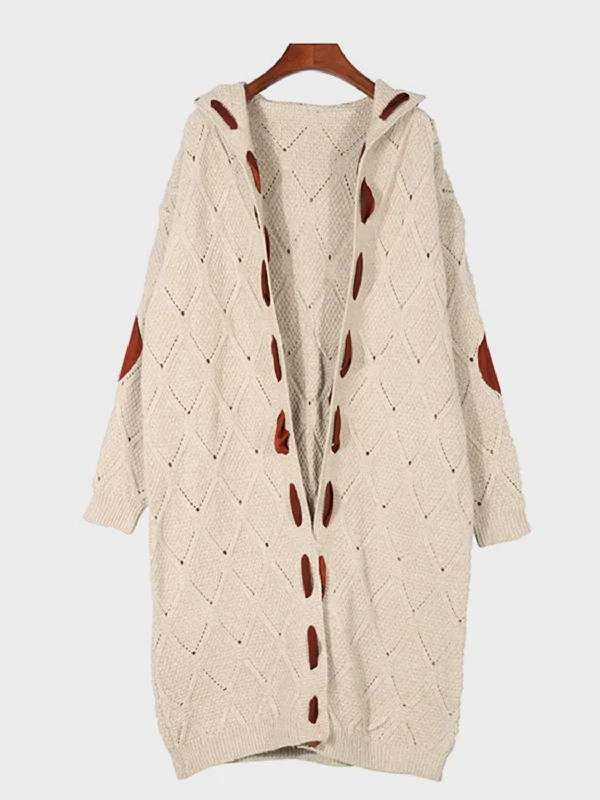 machine washable women cardigan for easy careOpenwork Long Sleeve Open Front Hooded Cardigan machine washable women cardigan for easy careOpenwork Long Sleeve Open Front Hooded Cardigan