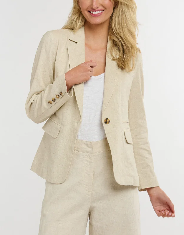 Women's Belted Blazers in Camel Color for a Sophisticated OutfitPortofino Linen Blazer - Natural Women's Belted Blazers in Camel Color for a Sophisticated OutfitPortofino Linen Blazer - Natural