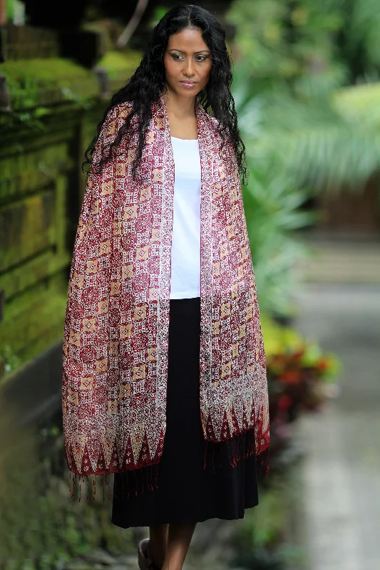 boyfriend style women cardigan for a relaxed fitRed Lotus Floral Hand Crafted Batik Silk Shawl boyfriend style women cardigan for a relaxed fitRed Lotus Floral Hand Crafted Batik Silk Shawl