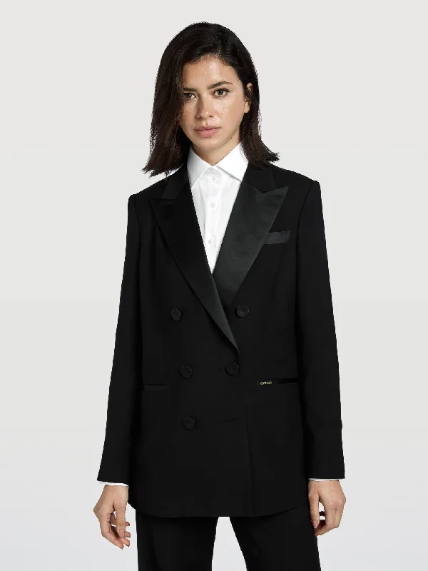 Oversized Women's Printed Blazers in Animal Patterns for a Statement PieceRegular Fit Black Tuxedo Blazer Oversized Women's Printed Blazers in Animal Patterns for a Statement PieceRegular Fit Black Tuxedo Blazer