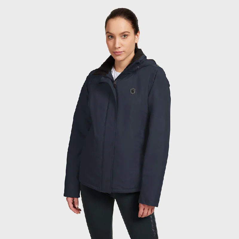 Women's knee - length wool blend coats with a fur collar for added warmthSamshield Ladies Waterproof Jacket Elsa Navy Women's knee - length wool blend coats with a fur collar for added warmthSamshield Ladies Waterproof Jacket Elsa Navy