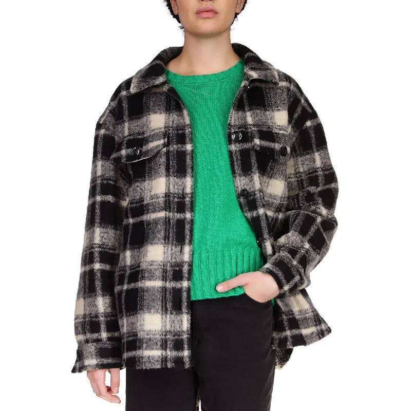 Checkered women's wool coats in a classic pattern for a timeless styleSanctuary Womens Shay Wool Blend Shacket Shirt Jacket Checkered women's wool coats in a classic pattern for a timeless styleSanctuary Womens Shay Wool Blend Shacket Shirt Jacket
