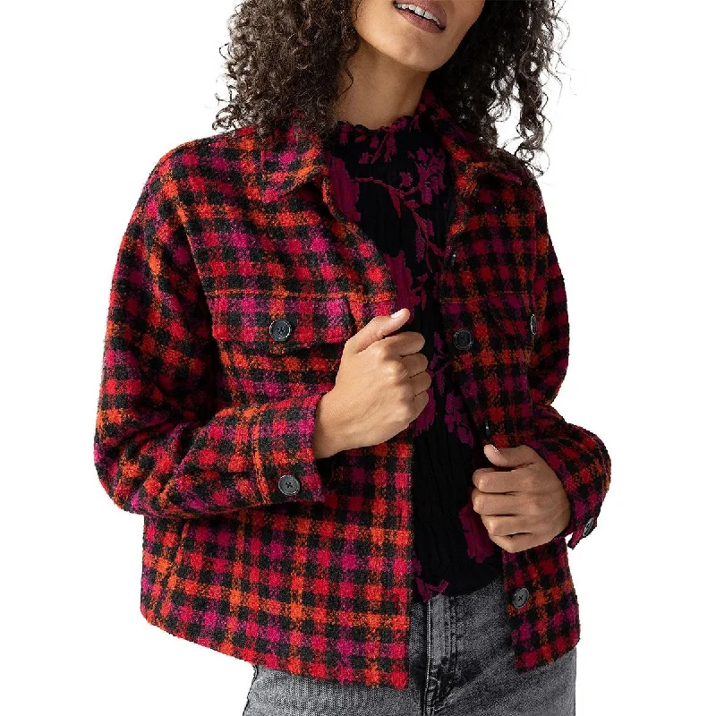 Mid - length women's down coats in a slim fit for a modern and sleek appearanceSanctuary Womens Wool Blend Checkered Shirt Jacket Mid - length women's down coats in a slim fit for a modern and sleek appearanceSanctuary Womens Wool Blend Checkered Shirt Jacket