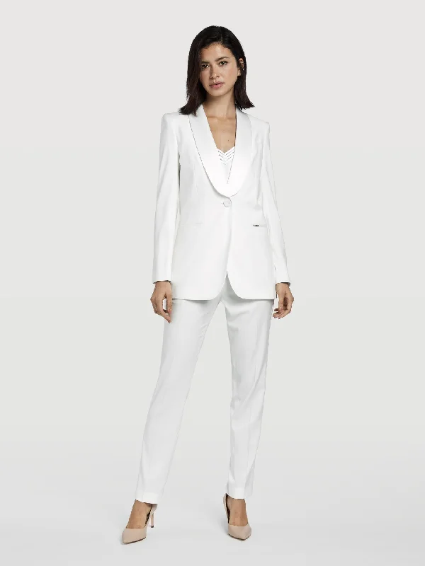 Plus Size Women's Faux Fur - Trimmed Blazers in Black for a Luxurious LookSlim Fit White Tuxedo Blazer Plus Size Women's Faux Fur - Trimmed Blazers in Black for a Luxurious LookSlim Fit White Tuxedo Blazer