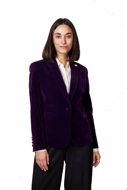 Single - Breasted Women's Corduroy Blazers in Mustard Yellow for an Autumn VibeSTELLA - LADIES PURPLE VELVET BLAZER Single - Breasted Women's Corduroy Blazers in Mustard Yellow for an Autumn VibeSTELLA - LADIES PURPLE VELVET BLAZER