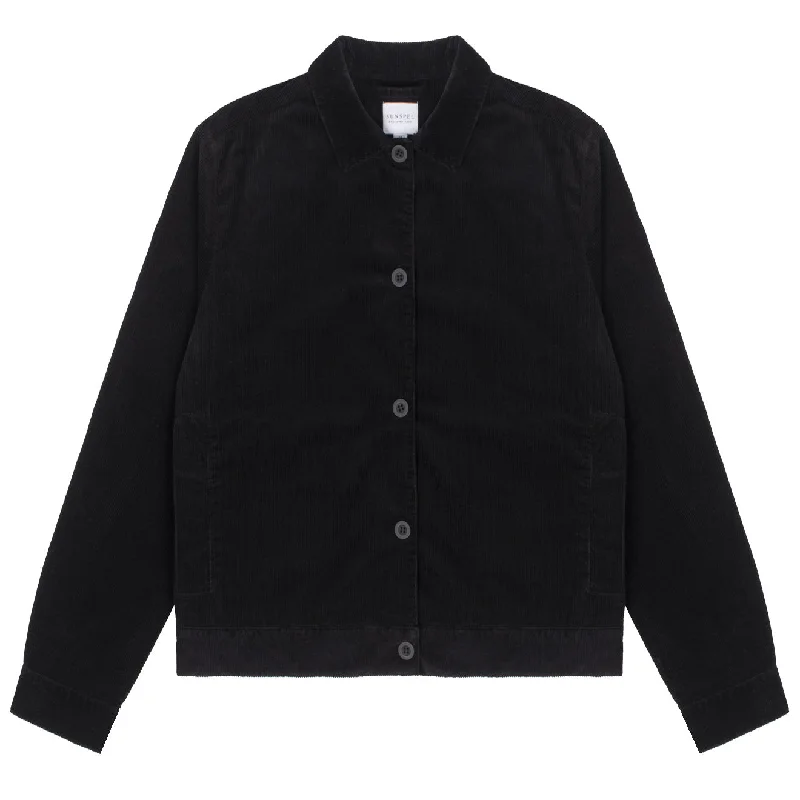 Shearling - lined women's leather coats for ultimate warmth and luxurySunspel Womens Corduroy Boxy Jacket Black Shearling - lined women's leather coats for ultimate warmth and luxurySunspel Womens Corduroy Boxy Jacket Black