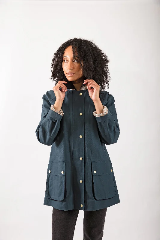 Petite women's wool blend coats with a tailored fit for a flattering silhouetteHeathland Barn Coat in Dusk Blue Petite women's wool blend coats with a tailored fit for a flattering silhouetteHeathland Barn Coat in Dusk Blue