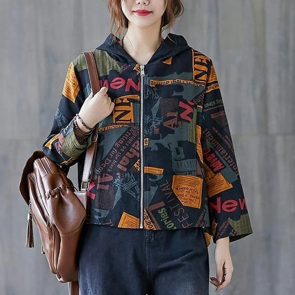 Women's pea coats with brass buttons for a nautical - inspired styleWomen Cotton Linen Casual Hooded Jackets Streetwear Vintage Print Loose Ladies Outerwear Coats Women's pea coats with brass buttons for a nautical - inspired styleWomen Cotton Linen Casual Hooded Jackets Streetwear Vintage Print Loose Ladies Outerwear Coats