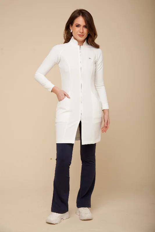 Women's cropped leather coats with silver studs for an edgy lookWomen's Lab Coat Long Sleeve Louise Women's cropped leather coats with silver studs for an edgy lookWomen's Lab Coat Long Sleeve Louise