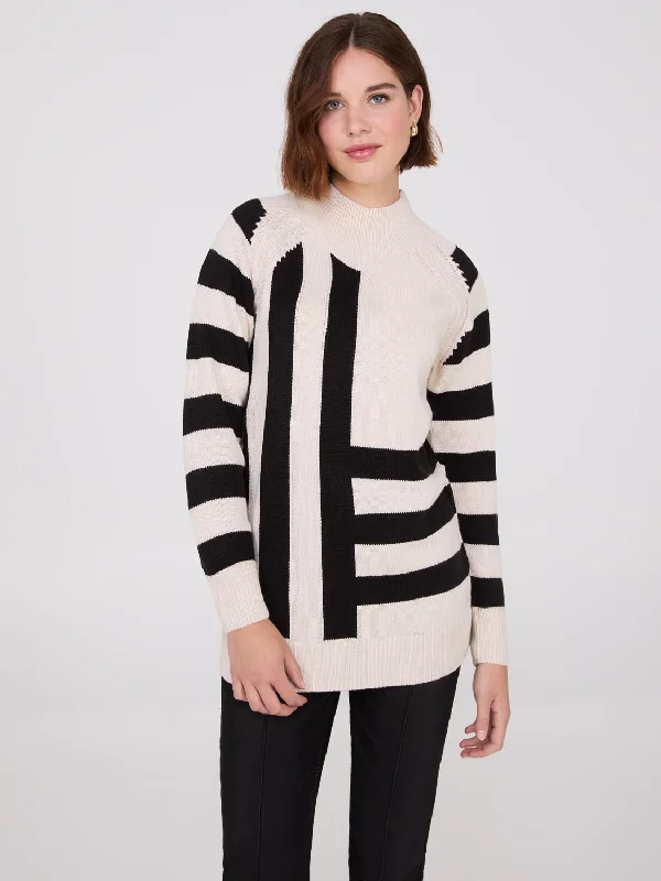 V - Neck Women's Ribbed Wool Sweaters for FallStriped Mock Neck Raglan Sleeve Sweater V - Neck Women's Ribbed Wool Sweaters for FallStriped Mock Neck Raglan Sleeve Sweater