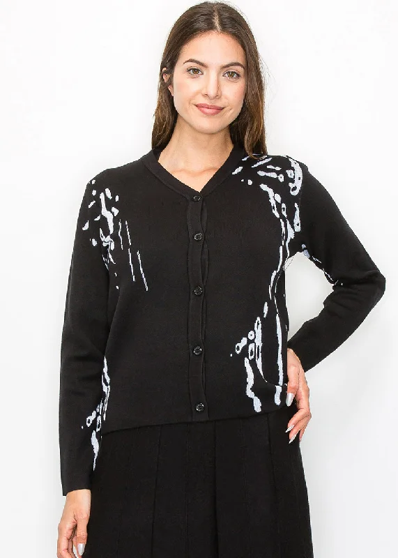 Short Sleeve Women's Cashmere Sweater Dresses in Pastel HuesAbstract Pattern Button-Up Cardigan Short Sleeve Women's Cashmere Sweater Dresses in Pastel HuesAbstract Pattern Button-Up Cardigan