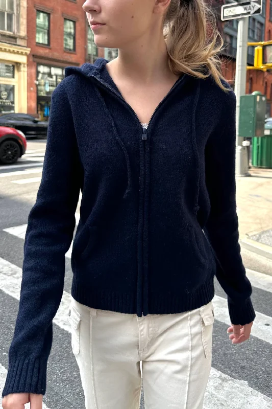 Plus Size Women's Belted Cable Knit SweatersAlana Wool Zip-up Sweater