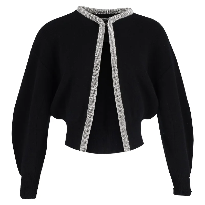 Mock Neck Women's Angora Blend Sweater Dresses in Solid ColorsAlexander Wang Crystal-Embellished Cardigan In Black Wool Mock Neck Women's Angora Blend Sweater Dresses in Solid ColorsAlexander Wang Crystal-Embellished Cardigan In Black Wool