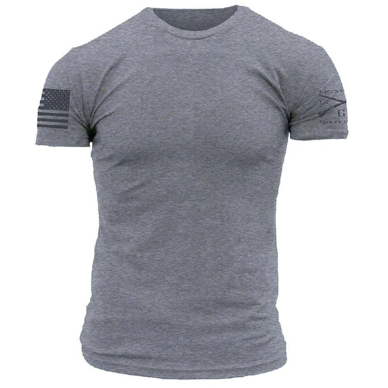Distressed Women T Shirt with a Laid - Back AestheticBasic Crew T-Shirt - Dark Heather Grey Distressed Women T Shirt with a Laid - Back AestheticBasic Crew T-Shirt - Dark Heather Grey