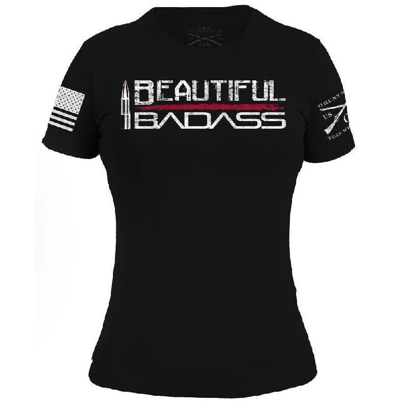 Tie - Dye Women T Shirt with a Bohemian VibeWomen's Beautiful Badass T-Shirt - Black Tie - Dye Women T Shirt with a Bohemian VibeWomen's Beautiful Badass T-Shirt - Black