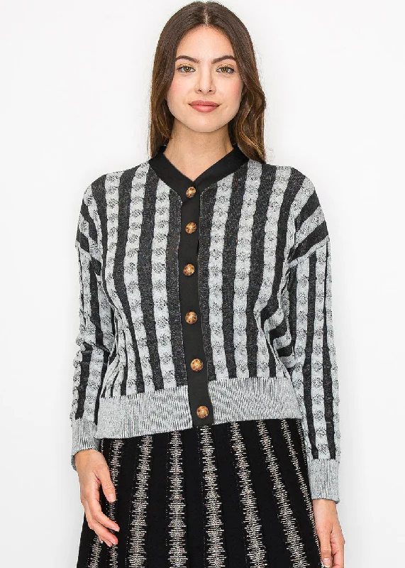 Belted Women's Cotton Blend Sweater Dresses for a Casual LookBlack and Grey Buttoned Cardigan Belted Women's Cotton Blend Sweater Dresses for a Casual LookBlack and Grey Buttoned Cardigan