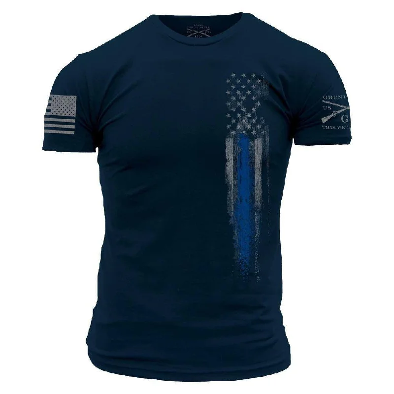 Plus Size Women T Shirt for a Comfortable and Flattering FitBlue Line Flag T-Shirt - Navy Plus Size Women T Shirt for a Comfortable and Flattering FitBlue Line Flag T-Shirt - Navy