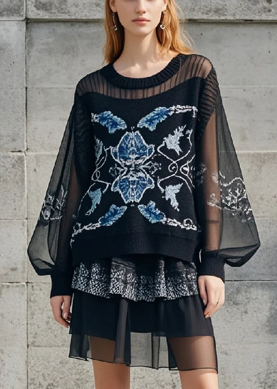 Midi - Length Women's Shetland Wool Sweater Dresses in Traditional PatternsBoutique Black Oversized Patchwork Print Sweater Dress Fall Midi - Length Women's Shetland Wool Sweater Dresses in Traditional PatternsBoutique Black Oversized Patchwork Print Sweater Dress Fall