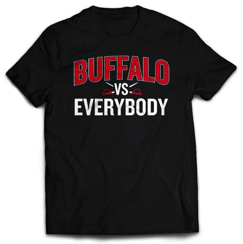Organic Cotton Women T Shirt for Eco - Conscious WearersBuffalo Hockey Vs Everybody - Black - Adult T-shirt Organic Cotton Women T Shirt for Eco - Conscious WearersBuffalo Hockey Vs Everybody - Black - Adult T-shirt