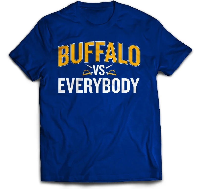 Organic Cotton Women T Shirt for Eco - Conscious WearersBuffalo Hockey Vs Everybody - Royal - Adult T-shirt Organic Cotton Women T Shirt for Eco - Conscious WearersBuffalo Hockey Vs Everybody - Royal - Adult T-shirt