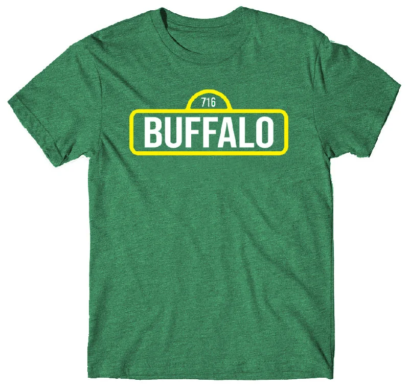 Graphic Print Women T Shirt for a Trendy StatementBuffalo Sesame Street Sign - Adult T-shirt
