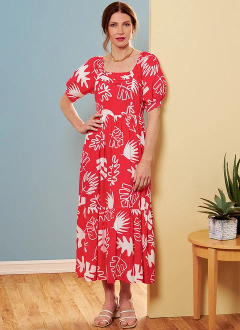Plus Size Women's Long Sleeve Cable Knit Sweater DressesButterick Dress B6872