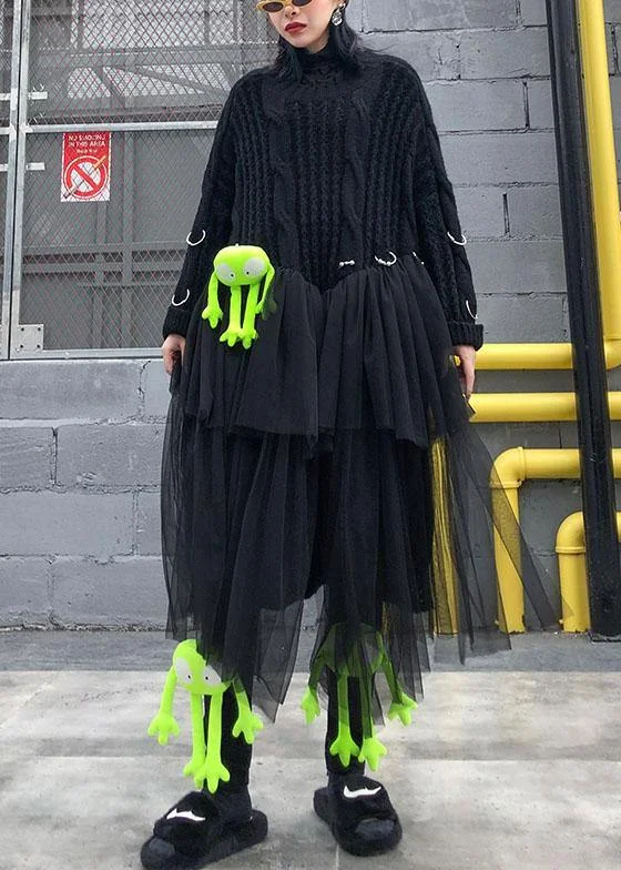 Belted Women's Cotton Blend Sweater Dresses for a Casual LookChristmas high neck patchwork tulle Sweater spring Beautiful black baggy knit dresses Belted Women's Cotton Blend Sweater Dresses for a Casual LookChristmas high neck patchwork tulle Sweater spring Beautiful black baggy knit dresses
