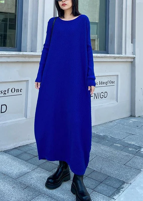 Knee - Length Women's Wool Blend Sweater Dresses in Neutral ColorsChunky o neck long sleeve Sweater fall dresses Street Style blue Big knitted tops Knee - Length Women's Wool Blend Sweater Dresses in Neutral ColorsChunky o neck long sleeve Sweater fall dresses Street Style blue Big knitted tops