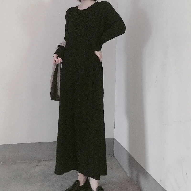 Wrap - Style Women's Lambswool Sweater Dresses in Elegant ShadesComfy O Neck Long Sleeve Sweater Dress Street Style Black Mujer Knit Dress Wrap - Style Women's Lambswool Sweater Dresses in Elegant ShadesComfy O Neck Long Sleeve Sweater Dress Street Style Black Mujer Knit Dress