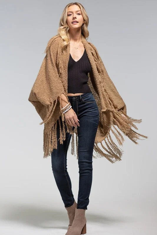Bell - Sleeve Women's Mohair - Wool Blend SweatersAutumn Bliss Boucle Yarn Knit Cocoon Fringe Sweater Bell - Sleeve Women's Mohair - Wool Blend SweatersAutumn Bliss Boucle Yarn Knit Cocoon Fringe Sweater