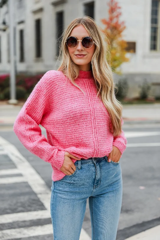 Open - Front Women's Cardigan - Style Mohair SweatersFINAL SALE - Cuddling Close Pink Oversized Sweater
