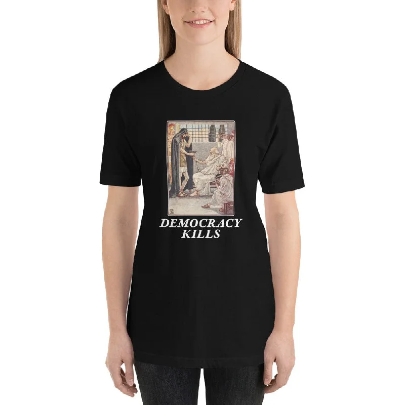 V - Neck Women T Shirt to Enhance the NecklineDemocracy Kills - Basic T-Shirt