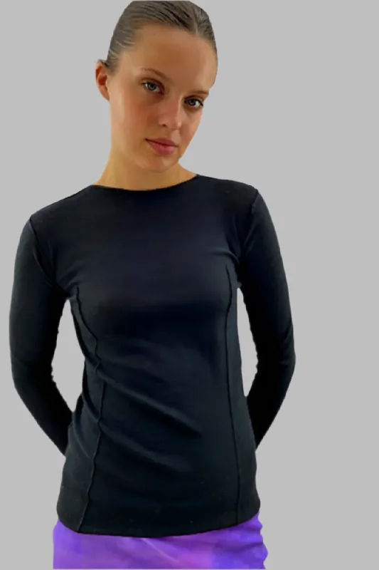 Short Sleeve Women's Cotton Blend Sweaters in Pastel ColorsDonna, Black