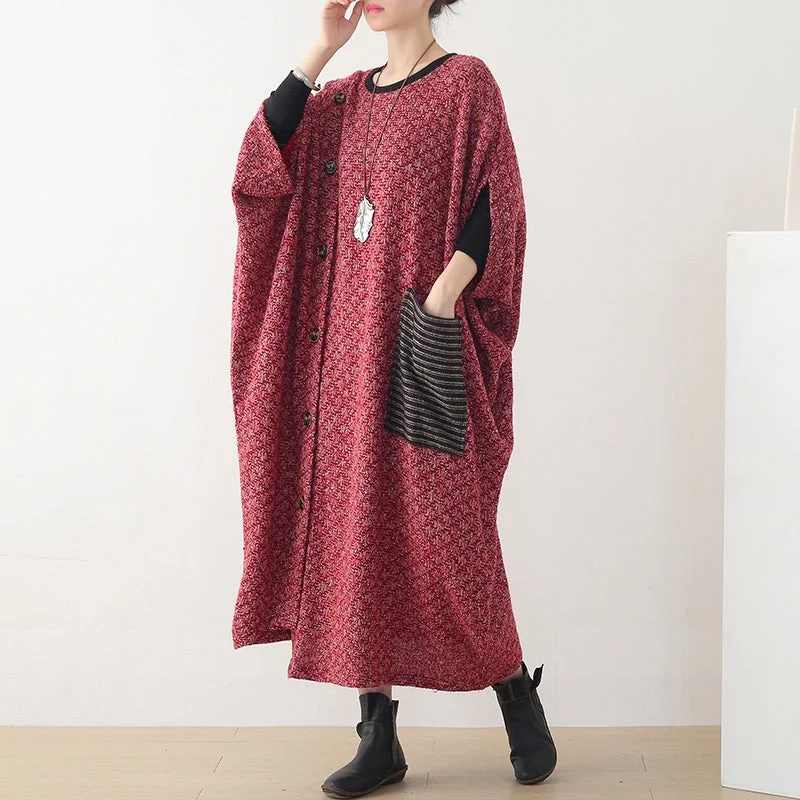 Plus Size Women's Turtleneck Sweater Dresses with Side SlitsElegant hooded spring clothes Women pattern burgundy Maxi Dress Plus Size Women's Turtleneck Sweater Dresses with Side SlitsElegant hooded spring clothes Women pattern burgundy Maxi Dress