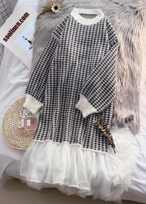 Belted Women's Cotton Blend Sweater Dresses for a Casual LookFashion patchwork Sweater outfits Design cute Mujer o neck knit dress Belted Women's Cotton Blend Sweater Dresses for a Casual LookFashion patchwork Sweater outfits Design cute Mujer o neck knit dress