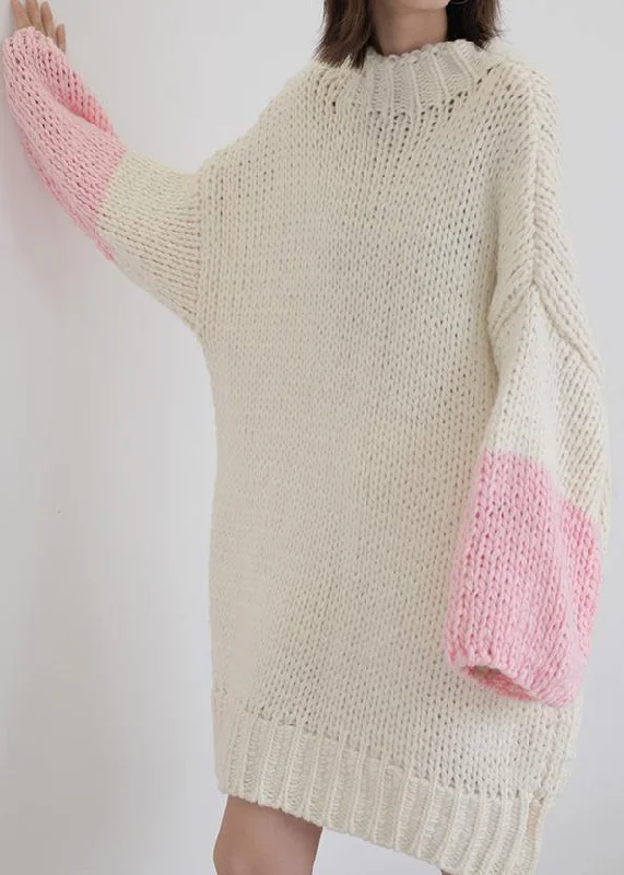 Midi - Length Women's Shetland Wool Sweater Dresses in Traditional PatternsFor Spring o neck Batwing Sleeve Sweater dress outfit Classy beige Funny knitwear Midi - Length Women's Shetland Wool Sweater Dresses in Traditional PatternsFor Spring o neck Batwing Sleeve Sweater dress outfit Classy beige Funny knitwear