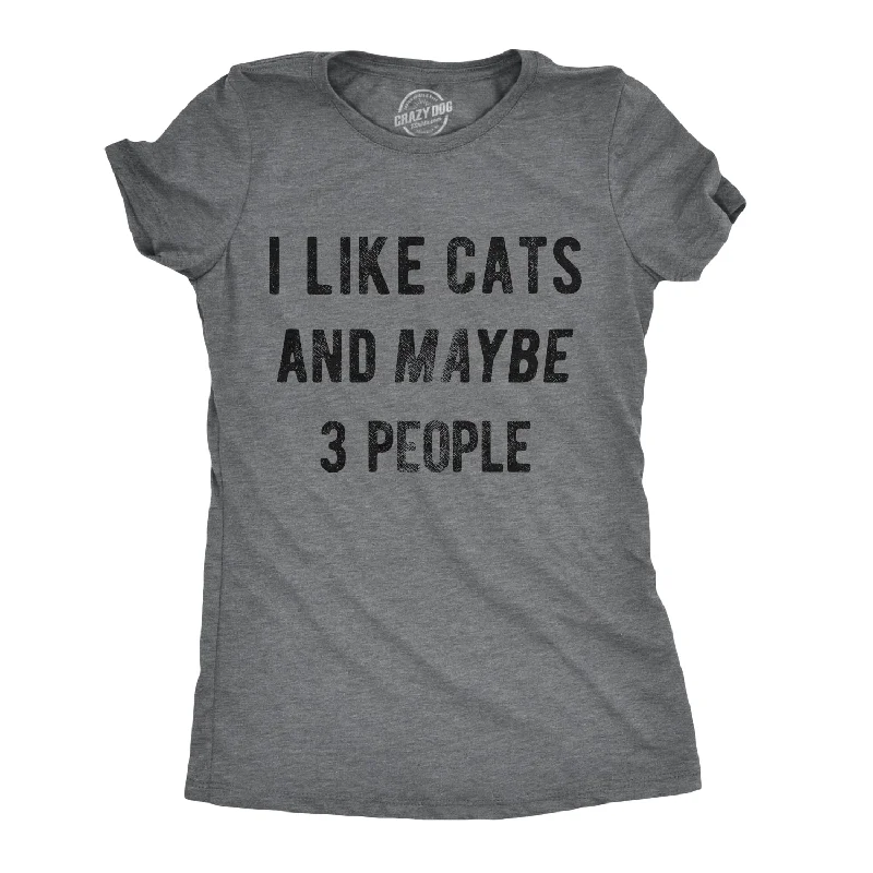 Sleeveless Women T Shirt for Summer ComfortI Like Cats And Maybe 3 People Women's T Shirt
