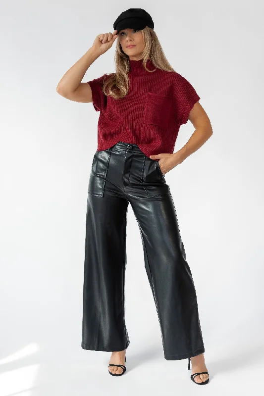 Bell - Sleeve Women's Mohair - Wool Blend SweatersJoliet Ruby Pocket Cropped Sweater Bell - Sleeve Women's Mohair - Wool Blend SweatersJoliet Ruby Pocket Cropped Sweater